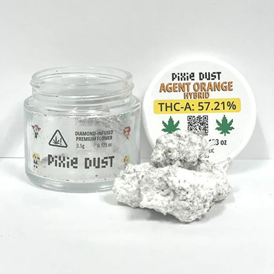 Pixie Dust- Diamond infused THCA - Flower - Agent Orange - 3.5G